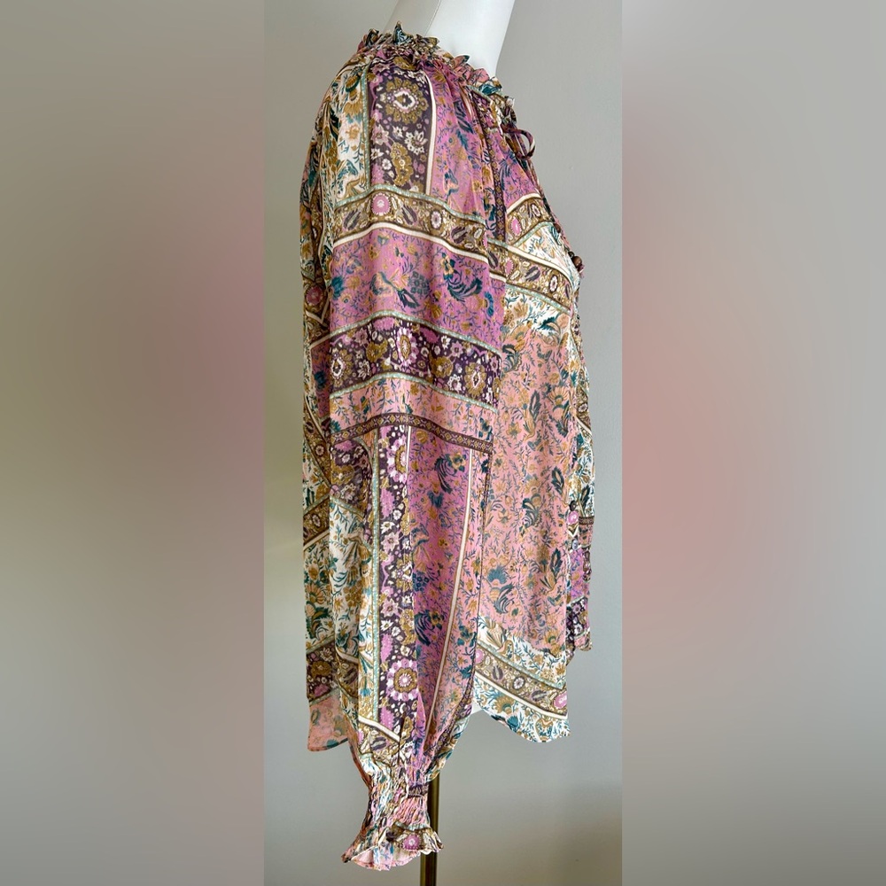 NWT Olivaceous Bohemian Pink Multi-Floral Blouse
